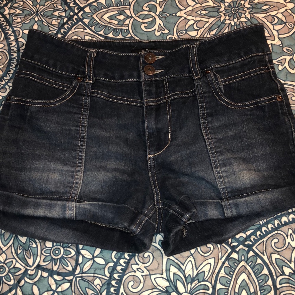 blue jean shorts